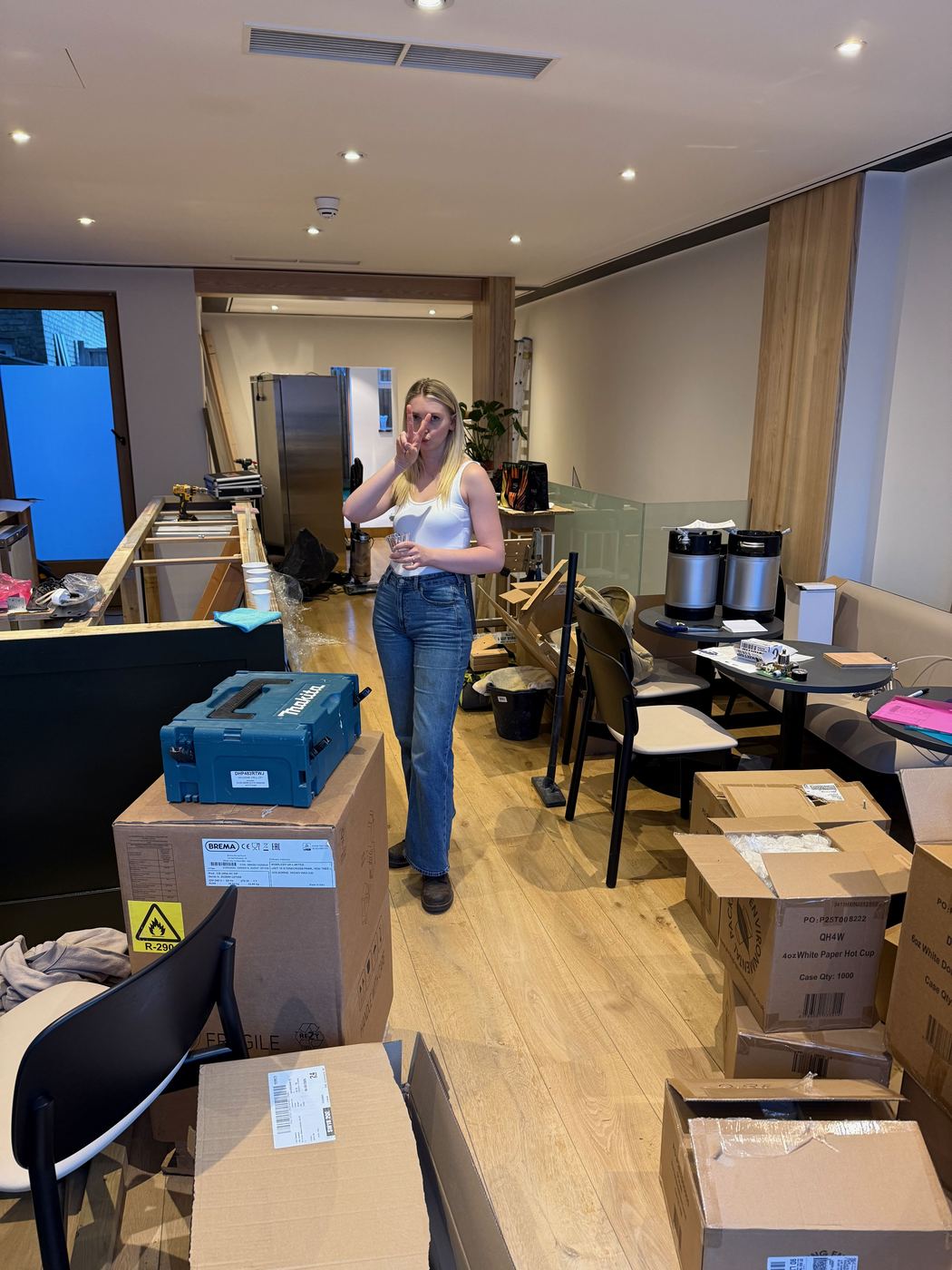 Summer in the café during the fit-out