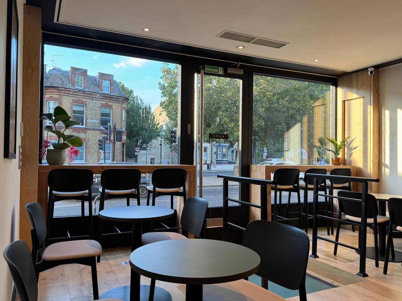 The café at Rose & Stone, looking out to East Hill